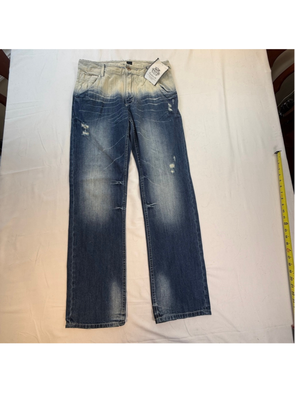 AKDMKS Akademiks Distressed Ombre Wash Jeans Size 32 Men’s 100% Cotton NWT